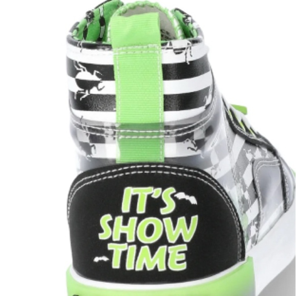 Women’s Bettle Juice High-Top Sneakers - Black and Green - Picture 4 of 5
